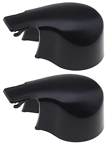 eMagTech 2pcs Voiture Arrière Pare-Brise Bras d'essuie-Glace Capuchon en Plastique Noir 5K6955435 5K6955427A Compatible avec VW Skoda