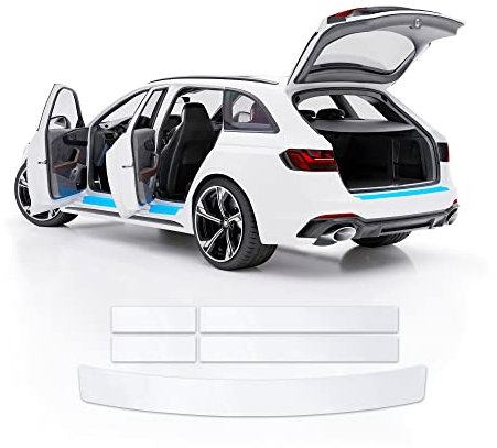 Blackshell® Basic Lackschutz Set kompatibel mit VW Tiguan Allspace | Typ BW2 | Bj. ab 2017 Transparent - passgenauer Ladekantenschutz, Einstiegsleisten inkl. Profi Rakel