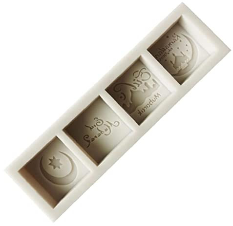 Ruluti Eid Mubarak Molde De Pastel De Silicona Bendición Ramadán Bendición Árabe Letra Pastel De Galleta Biscuit Fondant Cookie Chocolate Azúcar Artesanía Molde