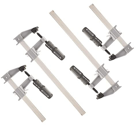 Navaris Carpentry and DIY Clamps (Set of 4) - Steel Clamps for Woodwork and DIY - Quick Grip F Clamps for Home and Professional Use