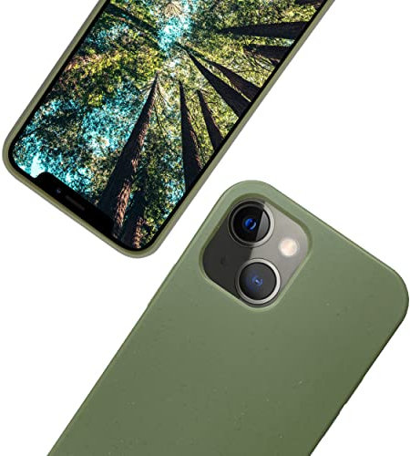 eplanita Eco Mobile Phone Case Compatible with iPhone 14, Plant Fibre, Drop Protection Cover, Durable and Sustainable (for iPhone 14, Khaki)