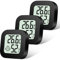 Flintronic Mini LCD Thermometer, 3 Stück Digital Thermometer Innen, Hygrometer Innen, Thermometer Hygrometer, Kabelloses, Luftfeuchtigkeit Meter für Babyzimmer Wohnzimmer Büro Gewächshaus(Schwarz)