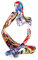 Scultura moderna pensatore, grande figura, decorazione creativa, graffiti colorati, resina astratta, statua, arte minimalista, per soggiorno, camera da letto, ufficio, scrivania (stile 1)