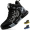Scarponi Antinfortunistiche Uomo Donna Leggere Scarpe da Lavoro con Punta in Acciaio Antiscivolo Scarpe di Sicurezza Sportive 1011/Nero 42