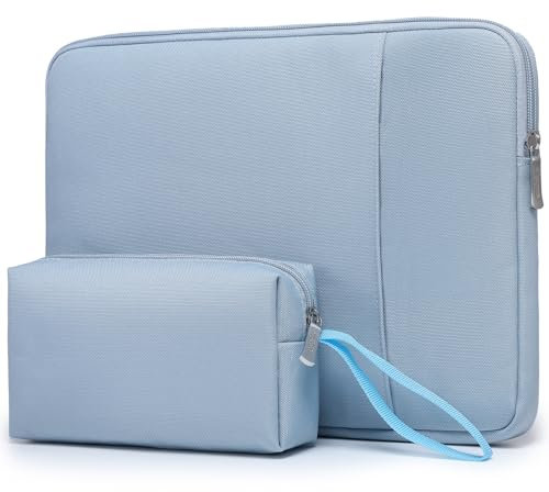 HYZUO 15-16 Inch Laptop Sleeve Bag Set for MacBook Pro 16 M4/M3/M2/M1 Pro/Max, 15 Surface Book, NoteBook Case for 15 15.6 HP Dell Lenovo ThinkBook Asus Acer Samsung HUAWEI, Pale Blue