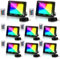 Herrselsam RGB LED Strahler 50W, Fluter Mit Fernbedienung Außen Dimmbar, 16 Farben 4 Modi, IP66 Wasserdicht für Party, Garten, Stimmungslicht (8 Stück)