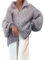 OCCOKO Mode Frauen Pailletten Pullover Oberbekleidung Mantel Glitter Lose Lange Strickjacke Pullover Damen Strickpullover Grobstrickpullover (Grey, XXL)