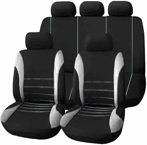 Sitzbezüge Auto Set für Ford Fiesta MK7 2011-2017, Autositzbezüge Seasons Protectors Schonbezüge Sitzschoner Innenraum Zubehör,D-Grey