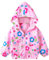 Baogaier Blouson Coupe-Vent Filles Enfant Veste Capuche Manteau Manche Longue Manteaux Printemps Automne Mignon Coloré Fleur Rose Imprimé Légers Respirant Doublure Zipper Outwear Bébé 2-3 Ans