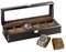 RichLuck Uhrenbox mit 6 Slots, Uhrenkasten großer Glasdeckel, klassische Ebony Uhrenbox für Männer, Aufbewahrungsbox mit abnehmbarem Uhrenkissen, Geschenk für den Vatertag, Jubiläum. (Schwarz)