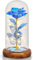 REWIAR Rose Eternelle sous Cloche Cadeau Femme - Rose eternelle avec Lumière LED - Saint Valentin Rose Galaxie de Lumineuses pour Elle, Fête des mères, Noël et Un Anniversaire (Bleu/Bois)