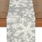 ZYKORT Tischläufer Winterlich, Grau Schneeflocke, 183 × 33cm Graue Winter Tischdecke, Tischdeko Tischband für Weihnachten Party, Modern Leinen (Grau)