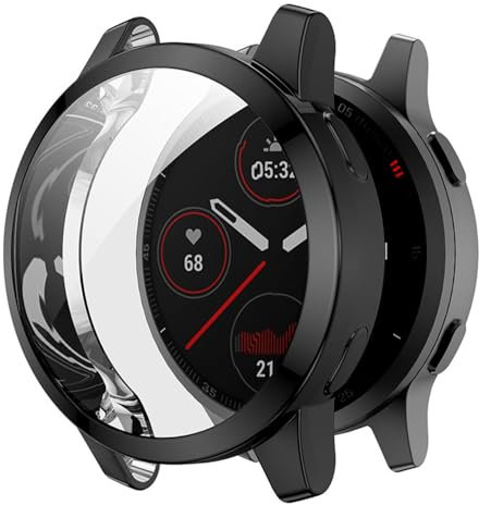 Hülle für Garmin Venu 2S/Vivoactive 4S Schutzfolie Schutzhülle, Silicone TPU Displayschutz Case Cover, Anti-Kratz Anti-Staub Schutz Gehäuse für Garmin Venu 2S/Vivoactive 4S (Black)