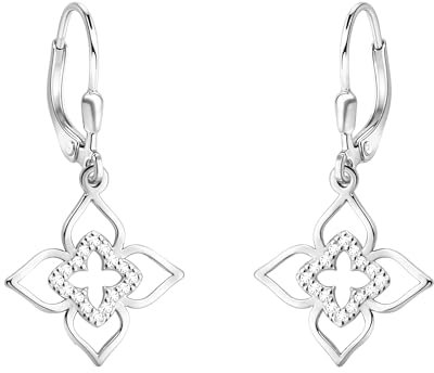 SOFIA MILANI - Damen Ohrringe 925 Silber - mit Zirkonia Steinen - Blumen Ohrhänger - E2977