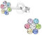 Monkimau Blume Kinder Ohrringe | mit Kristallen 925 Silber | Mädchen Ohrstecker Schmuck | Hypoallergen & Nickelfrei | Kinderohrringe Geschenkidee