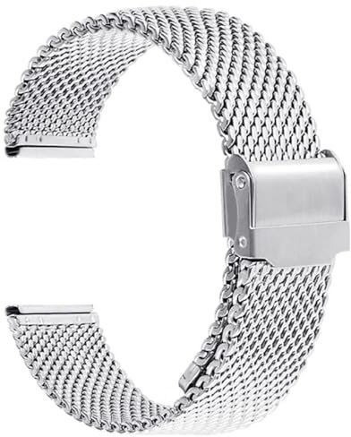 VELORE 1,0 Mesh Milanaise-Armband für Seiko für Casio, 3 mm dickes Edelstahl-Uhrenarmband, 18/20/22/24 mm Uhrenarmbänder(Silver,20mm)
