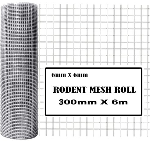 Space-IOT 30cm X6M, Rodent Wire Mesh,Rodent Mesh Rolls,Welded Metal Plants Mesh,Pest Prevention for Filling In Gaps Around The Home & Garden,Stop Mice, Mouse, Squirrel, Bird Access