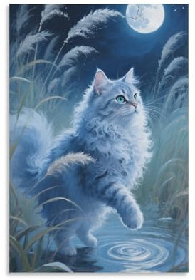 DHBANEIOK Selkirk Rex Wandbild Leinwand Gemälde Wanddekoration Poster Kunstdruck Für Bauernhaus Schlafzimmer Wohnzimmer Dekor 24x36inch(60x90cm)
