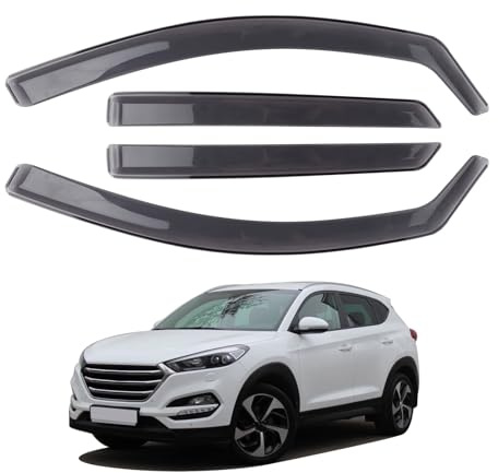 BONRYAN Windabweiser passend für Hyundai Tucson MK3 2015–2020, 5-Türer, SUV, 4-teiliges Set, eingebetteter Windschutz, Regen- und Sonnenschutz, einfache Installation
