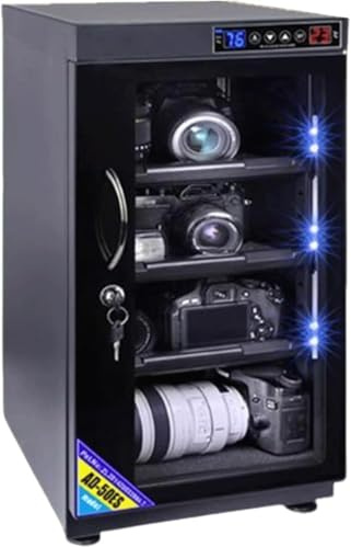 Digital Electronic Camera Dry Cabinet - Noiseless Humidity & Temperature LED Dual Screen, Dehumidifier Storage Box for Camera Lens & Electronic Equipment (50L)