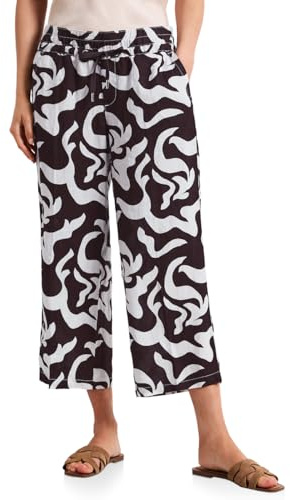 Street One Damen Mid Waist Wide Leg Hose mit Print 3817416