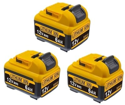 Compatible For DeWalt Lithium-ion Battery 12V Battery, 5.0Ah 6.0Ah,DCB120 DCB123, DCB125, DCB124, DCB122, DCD710 Power Tool Battery(12V 6AH X3)