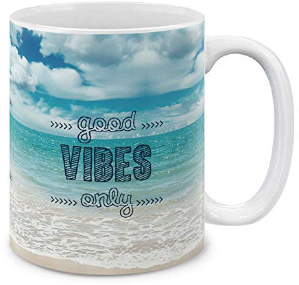 MUGBREW Good Vibes Only Keramiktasse / Teetasse, 325 ml