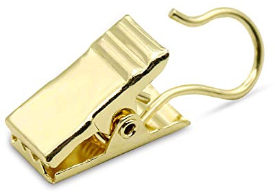 Coideal 100 Stück Edelstahl Schwerlast-Duschvorhang-Clip mit Haken Lichterkette Hänger Drahthalter für Fotos, Schlafzimmer, Badezimmer, Heimdekoration, Kunst-Handwerk Display, Edelstahl (Gold)