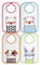 Ti TIN |4er Pack- wasserdichte, Babylätzchen, 25x35cm | Lätzchen für Babys von 6 bis 18 Monaten mit Klettverschluss, leicht zu reinigen, 73% Baumwolle, verschiedene Motive