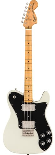 Squier Classic Vibe 70s Deluxe Telecaster Electric Guitar, with 2-Year Warranty, Olympic White, Maple Fingerboard