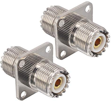 BOOBRIE 2*Connettore UHF Femmina a Femmina UHF Montaggio a Pannello Connettore Coassiale con Flangia a 4 Fori SO239 Accoppiatore RF Femmina UHF SO239 Adattatore UHF per Antenna VHF/UHF,Cavo Coassiale
