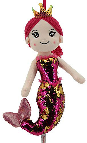 Sweety Toys 11926 Stoffpuppe Meerjungfrau Plüschtier Prinzessin 40 cm pink