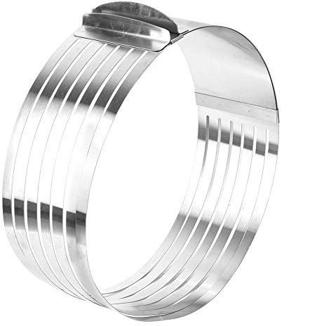 Jadpes 𝐂𝐡𝐫𝐢𝐬𝐭𝐦𝐚𝐬 𝐂𝐚𝐫𝐧𝐢𝒗𝐚𝐥 Baking Tool Cutting Mold, 9-12 Inch Stainless Steel Adjustable Circular Ring Telescopic Layered Mousse Ring Cake Slicer Cake Mold