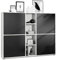 Vladon Highboard Cuba V3, Made in Germany, Weiß matt/Schwarz matt - Moderne Anrichte mit 12 Fächern (130,5 x 105,5 x 35,5 cm)