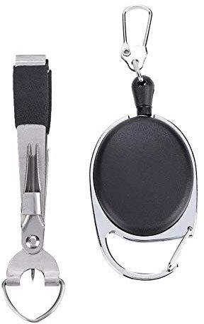 Angelschnur Schneider, Angelschnurzange, Angelschnurschneider mit Zinger Retractor Fishing Knot Tying Tool, Angelschnur Knipser, Quick Knot Tool, Knoten Tool Haken