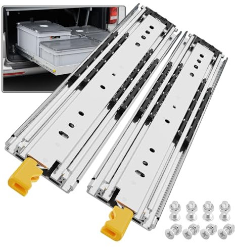 SHUHANG Heavy Duty Drawer Runners with Lock 220kg Load Capacity Industrial Drawer Slides Full Extension with Ball Bearing Slides 1200mm, Side Mount 1 Pair