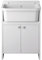 Meuble lavabo peu encombrant, 55 x 34 x 79 cm, 2 portes, bac à lave-serviettes en polypropylène anti-acide