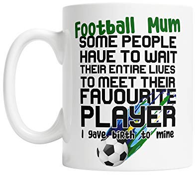 Purple Print House Football Mum Mug - Football For Her - Footballer From Son Home & Kitchen, White, One Size