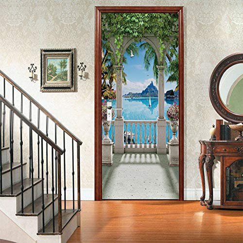 VIRANDA Türtapete 3D Selbstklebend Türaufkleber - Landschaft -TürPoster Fototapete Türfolie Abnehmbar Wandtapete PVC Wasserdichte Schlafzimmer Tür Stickers 86x200cm