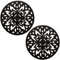 Hedume 2 Pack Cast Iron Trivet, 6.8/17.3cm Cast Iron Round Trivet with Vintage Pattern and Rubber Pegs/Feet for Serving Hot Dish, Pot, Pans and Teapot on Kitchen Countertop or Dinning