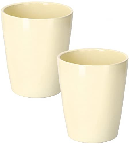 Kotarbau® - Set da 2 vasi da fiori in ceramica, per orchidee, altezza 150 mm, diametro 120 mm, colore crema