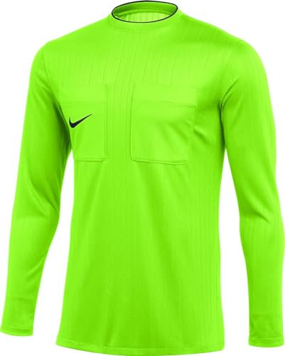 Nike Mens Jersey M NK DF Ref II JSY Ls, Volt/Black, DH8027-702, XL