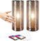 LALISU Nachttischlampe Touch Dimmbar 2er Set, Tischlampe mit Ladefunktion 2 USB Steckdosen 2 LED Birnen, Vintage Lampenschirm Kleine Lampe für Schlafzimmer Wohnzimmer Babyzimmer Büro (Braun)