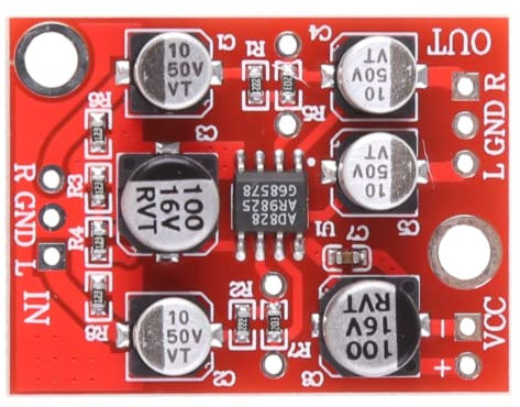 Fasizi DC 5V-15V 6V 12V AD828 OP Amp Preamplifier Board Stereo Audio Preamp Module