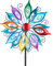 MUMTOP Girandole a vento da 100 cm, scultura cinetica multicolore, mulino a vento in metallo con paletto, per giardino, cortile, prato, decorazione esterna