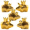 Logbuch-Verlag 5 goldene Glücksschweine Tischdeko kleines Geschenk Weihnachten Silvester 4 cm Gäste Give-Away