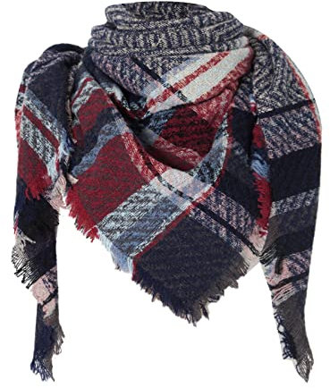Zilosconcy Kaschmir Schal Damen Xxl Herren Schal Blau Winter Strickschal Damen Grün Loop Schal Damen Grün Rot Damen Winterschal Bunt Wolleschal Deckenschal Halstuch Scarf Herbstschal