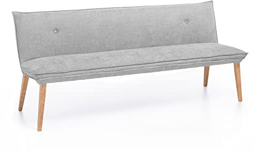moebel-eins Grady I Sitzbank/Küchenbank, Gestell Massivholz/Stoffbezug, 159 cm, grau