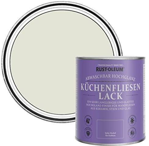 Rust-Oleum Peinture Beige Résistante à l'eau pour Faïence de Cuisine, Finition Brillante - Ciment 750ml