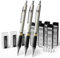 Four Candies Lot de 3 porte-mines en métal de 0,5 mm - Avec 360 mines HB - 3 gommes et étui - Porte-mines pour écrire et dessiner - Pour ingénieurs